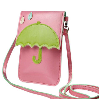 Клатч-гаманець із зображенням парасольки. Рожева з салатовим. - Інтернет-магазин спільних покупок ToGether