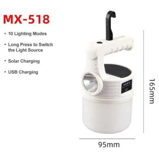 Кемпінговий ручний ліхтар (MX-518) + сонячна панель Micro USB  (дропшиппінг) - Інтернет-магазин спільних покупок ToGether
