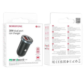 Зарядний пристрій 12 В PD30W QC3.0 USBx2 BZ22 Scenery Borofone  (дропшиппінг) - Інтернет-магазин спільних покупок ToGether