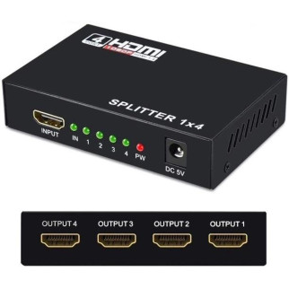 HDMI-розгалужувач на 4 порти HDMI SPLITTER 1 in 4  (дропшиппінг) - Інтернет-магазин спільних покупок ToGether