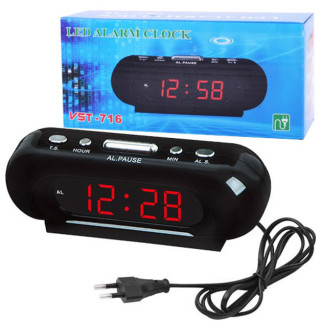 Електронний годинник настільний мережевий VST-716-1 Original червоний 220V LED дисплей будильник резервне живлення - Інтернет-магазин спільних покупок ToGether