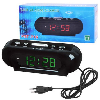 Годинник мережний настільний годинник з будильником VST-716-4 з салатовим підсвічуванням, годинник з великими цифрами - Інтернет-магазин спільних покупок ToGether