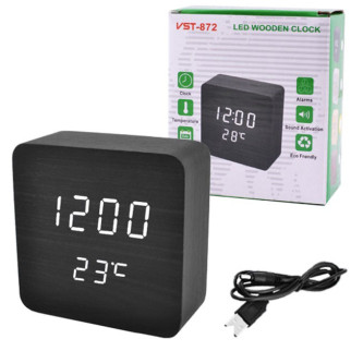 Електронний годинник з термометром та функцією активація за звуком VST-872-6, Настільний годинник з підсвічуванням - Інтернет-магазин спільних покупок ToGether