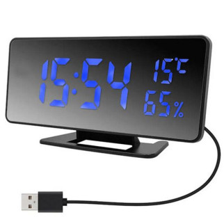 Годинник настільний дзеркальний VST-888Y-5 USB з синім циферблатом, Настільний годинник з підсвічуванням - Інтернет-магазин спільних покупок ToGether
