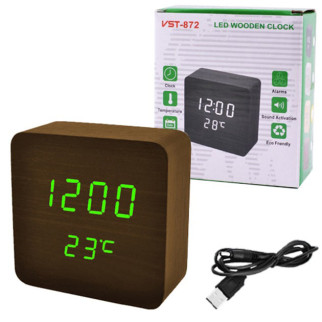 Електронний годинник з термометром та функцією активація за звуком VST-872-4, Годинник електронний настільний - Інтернет-магазин спільних покупок ToGether