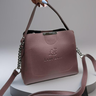 Стильна сумка жіноча через плече крос боді колір темна пудра маленька сумочка шкіряна 24х20х10 см - Інтернет-магазин спільних покупок ToGether