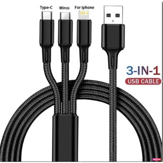 USB-кабель Micro USB Type C, Lighting 3 в 1, зарядний кабель, багатопортовий USB-кабель для швидкого заряджання - Інтернет-магазин спільних покупок ToGether