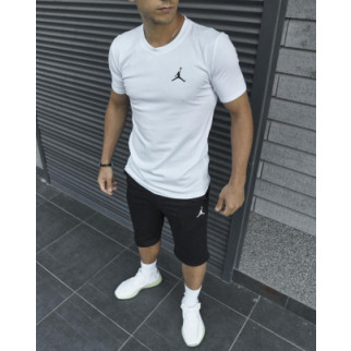 Комплект чоловічий Jordan: футболка біла + шорти чорні - Інтернет-магазин спільних покупок ToGether