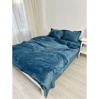 Постільна білизна плюшева двоспальне Dushka Home 20825 180х215 см синя - Інтернет-магазин спільних покупок ToGether