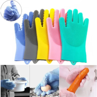 Рукавиці для миття посуду з щіткою KITCHEN GLOVES  (дропшиппінг) - Інтернет-магазин спільних покупок ToGether