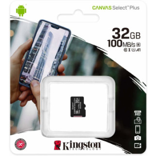 microSDHC (UHS-1) Kingston Canvas Select Plus 32Gb class 10 А1 (R-100MB/s) (SDCS2/32GBSP) - Інтернет-магазин спільних покупок ToGether
