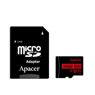 microSDXC (UHS-1) Apacer 64Gb class 10 V10 A1 R100MB/s (adapter SD) (AP64GMCSX10UB-R) - Інтернет-магазин спільних покупок ToGether