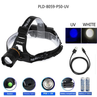 Ліхтар налобний PLD-8059-P50-UV - Інтернет-магазин спільних покупок ToGether