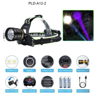 Ліхтарик налобний PLD-A12-2PM10-2TG (WHITE+UV) - Інтернет-магазин спільних покупок ToGether