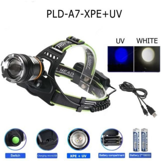 Ліхтар налобний PLD-A7-XPE-UV - Інтернет-магазин спільних покупок ToGether