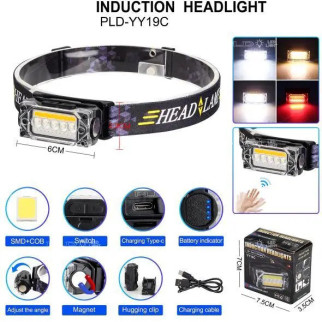 Ліхтар налобний YY-19C-5SMD+COB white+yellow+red Motion Sensor - Інтернет-магазин спільних покупок ToGether