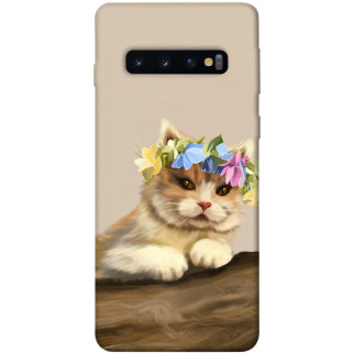 Чохол itsPrint Cat in flowers для Samsung Galaxy S10 - Інтернет-магазин спільних покупок ToGether