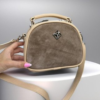 Топова жіноча сумка маленька клатч через плече темно-бежева крос боді сумочка замшева 22х17х9см - Інтернет-магазин спільних покупок ToGether