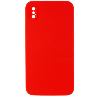 Чохол Silicone Case Square Full Camera Protective (AA) для Apple iPhone XS / X (5.8") Червоний / Red - Інтернет-магазин спільних покупок ToGether