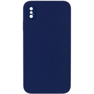 Чохол Silicone Case Square Full Camera Protective (AA) для Apple iPhone XS / X (5.8") Темно-синій / Midnight blue - Інтернет-магазин спільних покупок ToGether