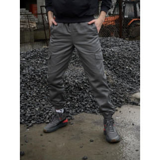 Штани чоловічі карго на флісі Intruder сірі з накладними кишенями - Інтернет-магазин спільних покупок ToGether