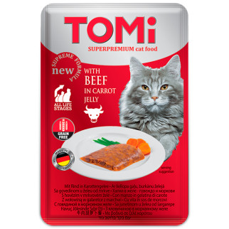 Корм TOMi Beef in Carrot Jelly вологий для котів з яловичиною 100 гр - Інтернет-магазин спільних покупок ToGether