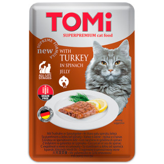 Корм TOMi Turkey In Spinach Jelly вологий для котів з індичкою 100 гр - Інтернет-магазин спільних покупок ToGether
