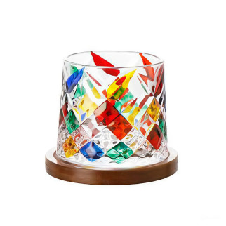Склянка рокс, що обертається 300 (мл) бокал для віскі з дерев'яною підставкою дзига - Інтернет-магазин спільних покупок ToGether