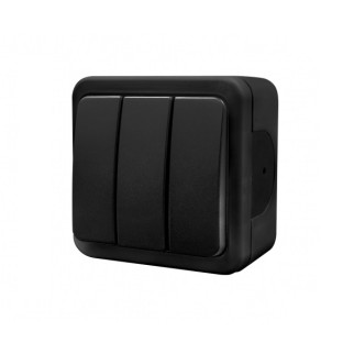 Вимикач накладний триклавішний MULTIMA Чорний IP22, NE-AD - Інтернет-магазин спільних покупок ToGether