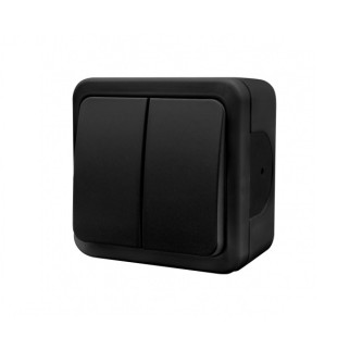 Вимикач накладний двоклавішний MULTIMA Чорний IP22, NE-AD - Інтернет-магазин спільних покупок ToGether