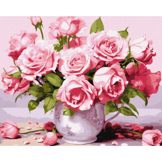 Набір для розпису по номерах. "Рожеві троянди" 40х50см КНО3254 | КНО3254 - Інтернет-магазин спільних покупок ToGether