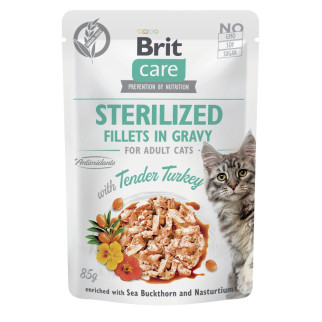 Корм Brit Care Cat Fillets in Gravy Sterilized вологий з індичкою для стерилізованих котів 85 гр - Інтернет-магазин спільних покупок ToGether