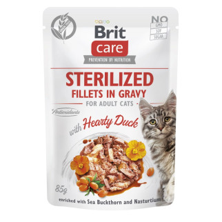 Корм Brit Care Cat Fillets In Gravy Sterilized вологий з качкою для стерилізованих котів 85 гр - Інтернет-магазин спільних покупок ToGether