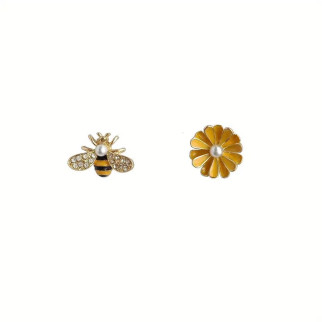 Чарівні сережки з асиметричними французькими маргаритками та миленькою бджолою мультяшний стиль - Інтернет-магазин спільних покупок ToGether