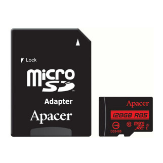 Карта пам'яті Apacer microSDXC (UHS-1) 128Gb class 10 R85MB/s + SD adapter Black - Інтернет-магазин спільних покупок ToGether