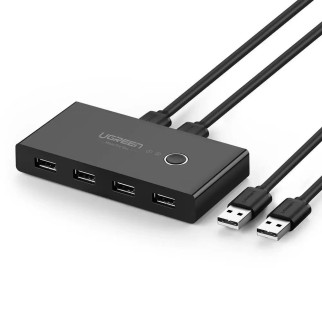 KVM-перемикач Ugreen USB 2.0 4-портовий з 2 кабелями 480 Мбіт/с Світч для різних периферійних пристроїв - Інтернет-магазин спільних покупок ToGether