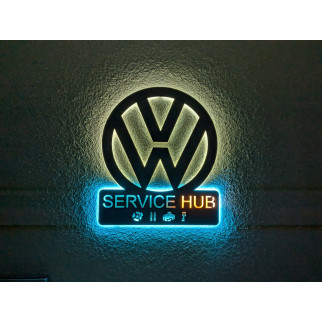 Панно декоративна картина на стіну Volkswagen SERVICE HUB LED підсвітка 490х568 acr-p000183 - Інтернет-магазин спільних покупок ToGether