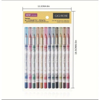 Набір кольорові водостійкі підводки олівець для очей Perfect cosmetic pencil GIGI ROSE 12 шт - Інтернет-магазин спільних покупок ToGether