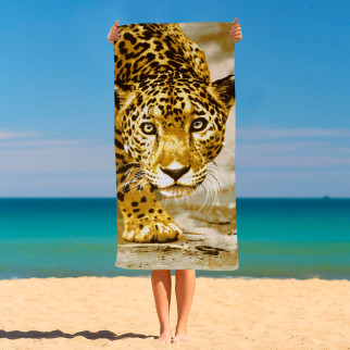 Рушник махровий 100% Cotton . “Леопард у чагарниках” Beach towel, “Leopard in the thickets”. - Інтернет-магазин спільних покупок ToGether