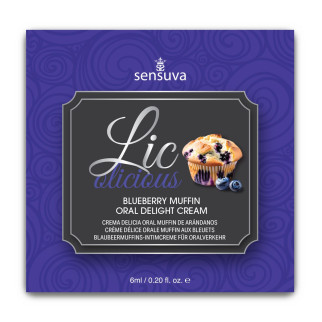 Пробник гелю для мінету Sensuva Lic-o-licious Blueberry Muffin (6 мл), оліїстий, без цукру - Інтернет-магазин спільних покупок ToGether