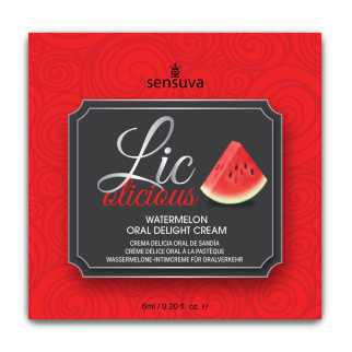 Пробник гелю для мінету Sensuva Lic-o-licious Watermelon (6 мл), оліїстий, без цукру - Інтернет-магазин спільних покупок ToGether
