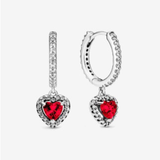 Срібні сережки "Червоне серце з блискучим ореолом" - Інтернет-магазин спільних покупок ToGether