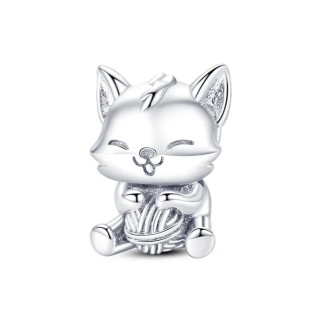 Срібна намистина "Котик з нитками" - Інтернет-магазин спільних покупок ToGether