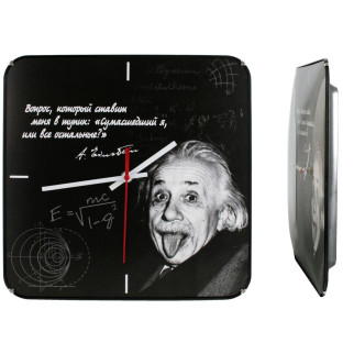 Настінний годинник Montre Енштейн 30х30х5 см Скло Тихий хід (17006) - Інтернет-магазин спільних покупок ToGether