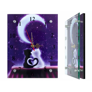 Настінні годинники Montre Нічні романтики 20х25х5 см Скло Тихий хід (18441) - Інтернет-магазин спільних покупок ToGether