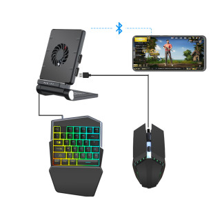 Мобільний ігровий Bluetooth адаптер з підставкою та охолодженням, ігровою клавіатурою та мишкою Union Sundy PUBG Mobile P6 (518) - Інтернет-магазин спільних покупок ToGether