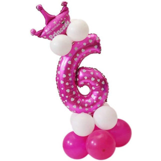 Святкова цифра 6 UrbanBall з повітряних кульок для дівчинки Рожевий (UB343) - Інтернет-магазин спільних покупок ToGether