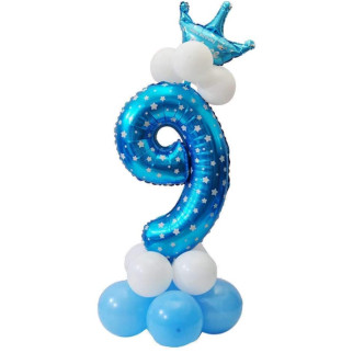 Святкова цифра 9 UrbanBall з повітряних кульок для хлопчика Блакитний (UB363) - Інтернет-магазин спільних покупок ToGether