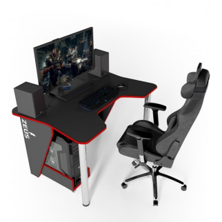Ігровий стіл ZEUS IGROK-3L, чорний/червоний з LED підсвічуванням - Інтернет-магазин спільних покупок ToGether
