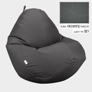 Безкаркасне крісло мішок груша Овал Coolki XXL 90x130 Сірий (Оксфорд 600D PU) - Інтернет-магазин спільних покупок ToGether